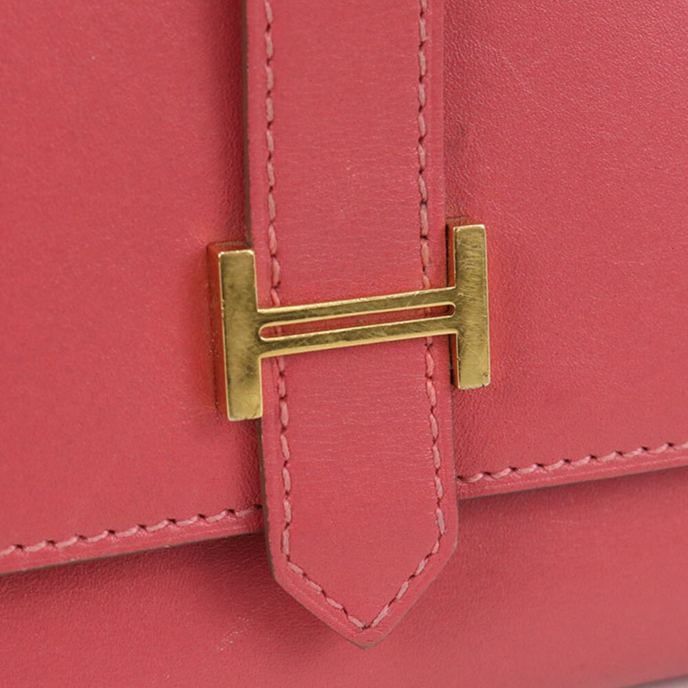 HERMES Bearn Recto Verso Bi-fold Wallet, □R stamp, Women's, Pink - Picture 8 of 12